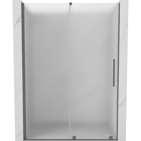 Mexen Velar Schiebeduschtüren 160 cm, Mattglas, Gun Metal - 871-160-000-31-95