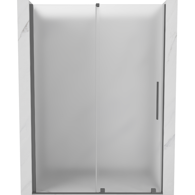 Mexen Velar Schiebetür Dusche 130 cm, Raureif, Gun Metal - 871-130-000-31-95