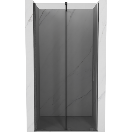 Mexen Velar Schiebetür Duschwand 120 cm, Graphit, Gebürstetes Gun Gray - 871-120-000-41-66