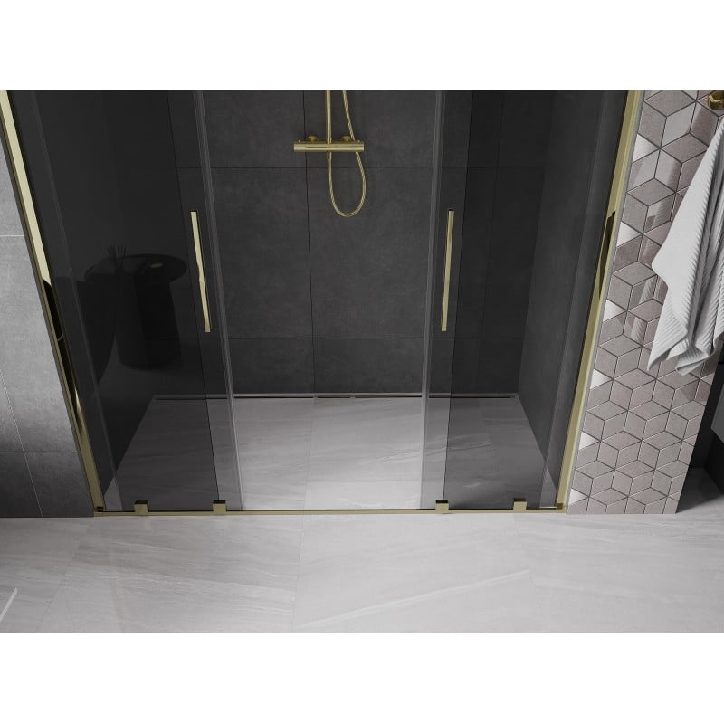 Mexen Velar Duo Schiebetür 180 cm, Graphit, Gold - 871-180-000-42-50