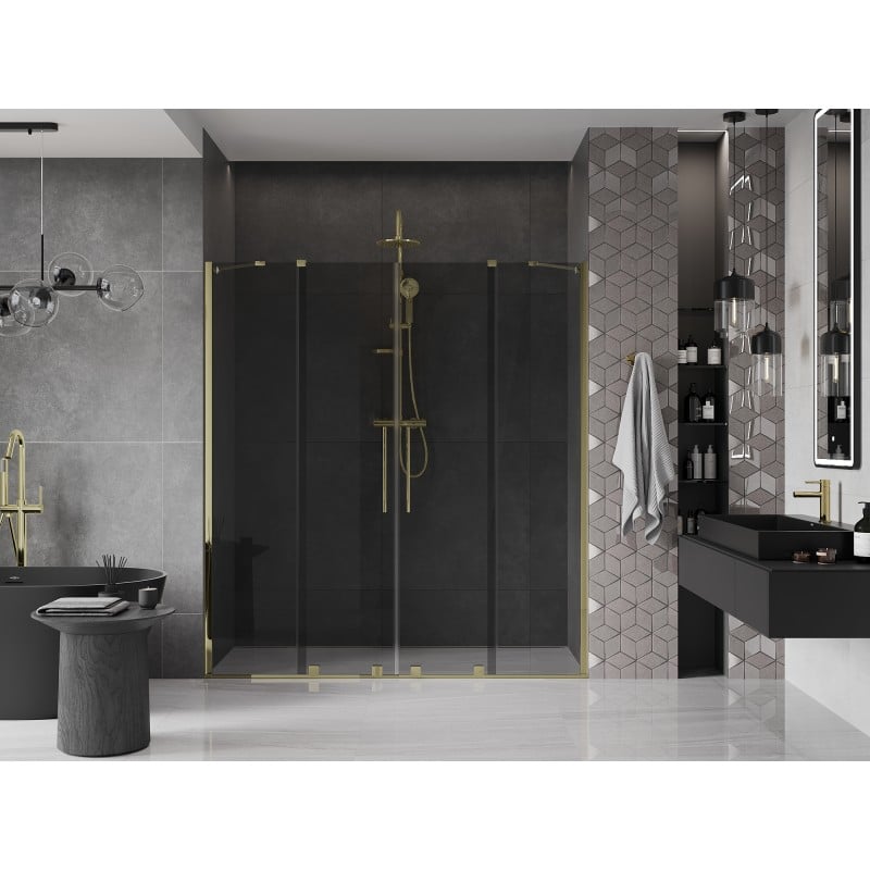 Mexen Velar Duo Schiebetür 180 cm, Graphit, Gold - 871-180-000-42-50