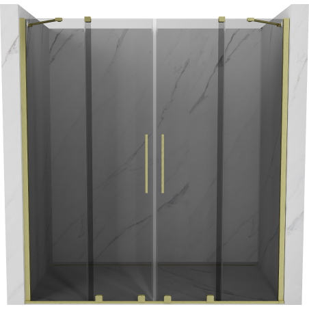 Mexen Velar Duo Schiebetür Dusche 170 cm, Graphit, gebürstetes Gold - 871-170-000-42-55