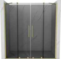 Mexen Velar Duo Schiebetür Dusche 170 cm, Graphit, gebürstetes Gold - 871-170-000-42-55