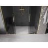 Mexen Velar Duo Schiebetür Dusche 170 cm, Graphit, gebürstetes Gold - 871-170-000-42-55