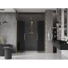 Mexen Velar Duo Schiebetür Dusche 170 cm, Graphit, gebürstetes Gold - 871-170-000-42-55