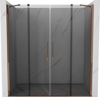 Mexen Velar Duo Schiebetür Duschwand 180 cm, Graphit, Roségold - 871-180-000-42-60