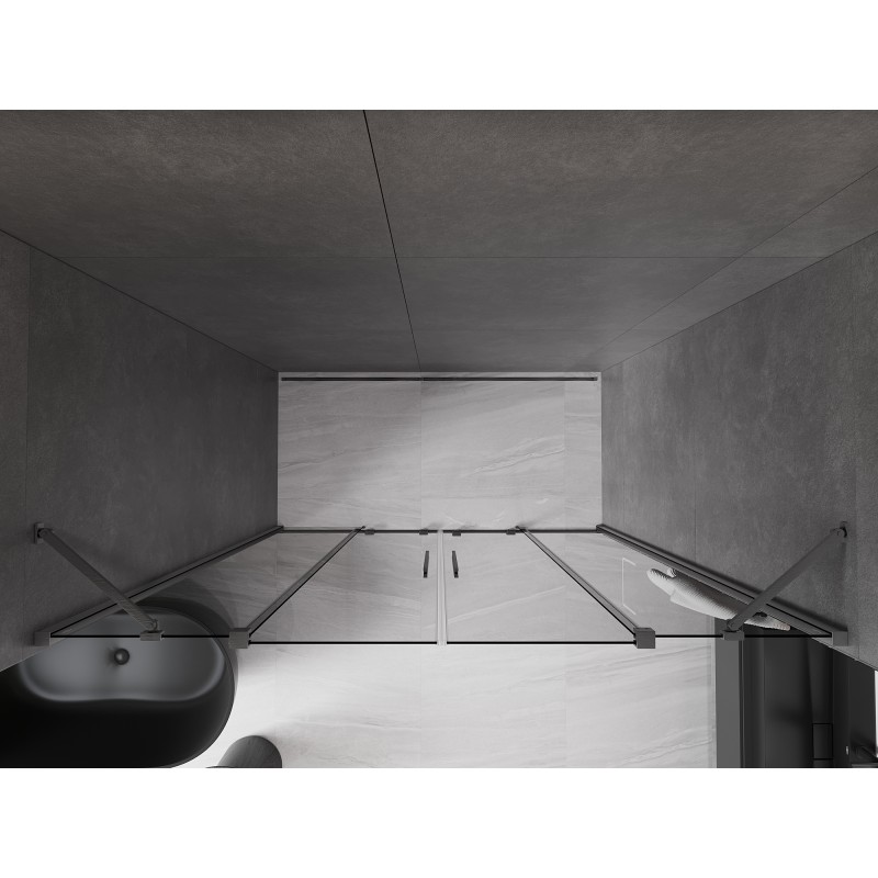 Mexen Velar Duo Schiebetür-Duschabtrennung 180 cm, Graphit, gebürstetes Gun Gray - 871-180-000-42-66