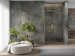 Mexen Omega Schiebetür für die Dusche 100 cm, transparent, gold - 825-100-000-50-00