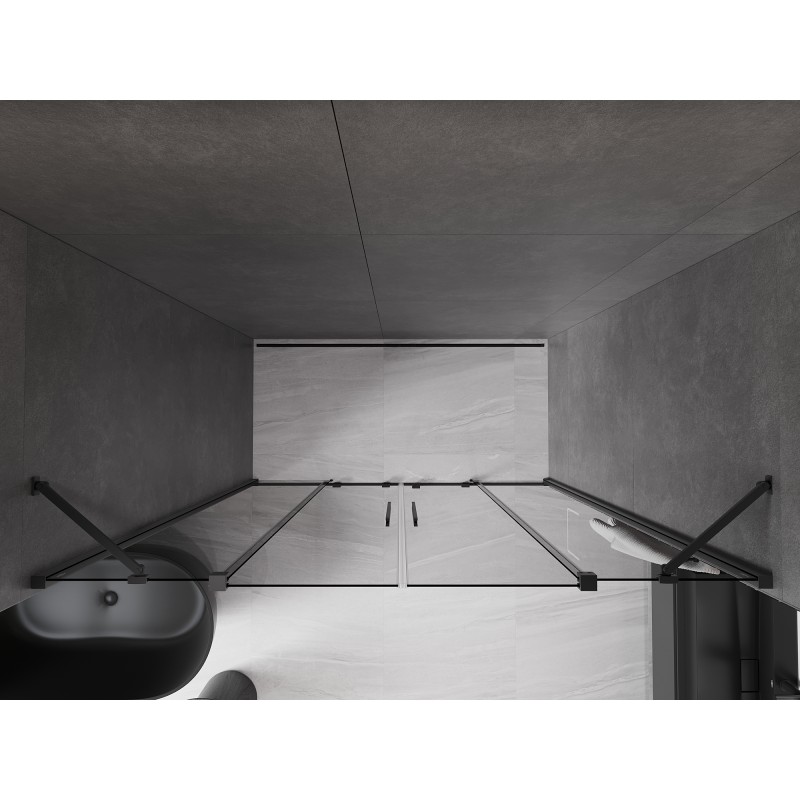 Mexen Velar Duo Schiebeduschtür 180 cm, Grafit, Schwarz - 871-180-000-42-70