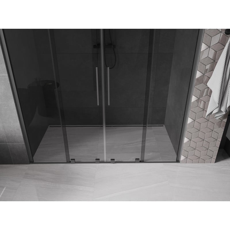 Mexen Velar Duo Schiebeduschtür 170 cm, Graphit, Gun Metal - 871-170-000-42-95