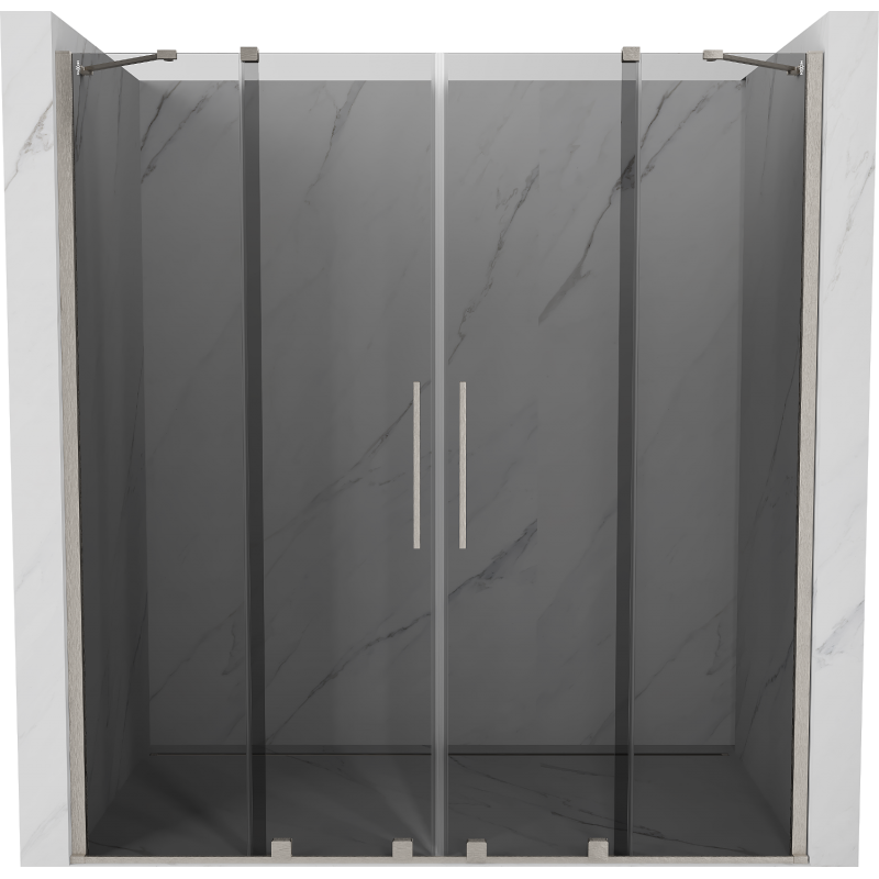 Mexen Velar Duo Schiebeduschtür 200 cm, grafit, gebürsteter Nickel - 871-200-000-42-97