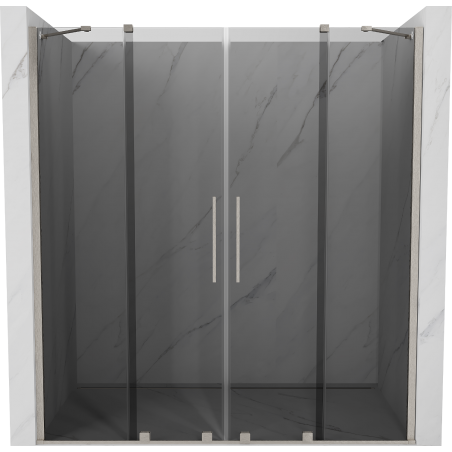 Mexen Velar Duo Schiebeduschtür 200 cm, grafit, gebürsteter Nickel - 871-200-000-42-97