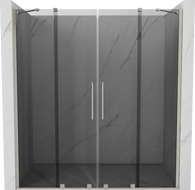 Mexen Velar Duo Schiebeduschtür 200 cm, grafit, gebürsteter Nickel - 871-200-000-42-97