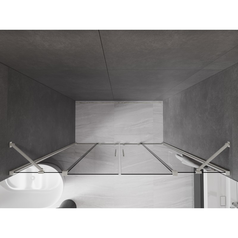 Mexen Velar Duo Schiebeduschtür 200 cm, grafit, gebürsteter Nickel - 871-200-000-42-97