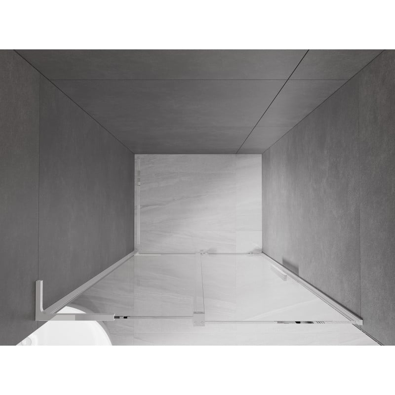 Mexen Velar L Schiebetür-Duschabtrennung 90 cm, transparent, Chrom - 871-090-003-01-01
