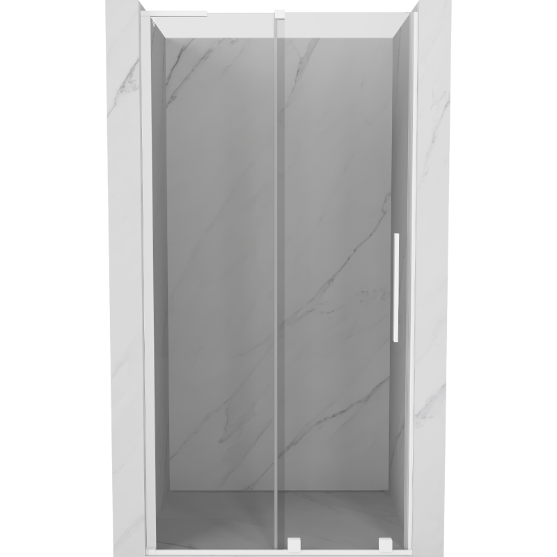 Mexen Velar L Duschabtrennung schiebbar 110 cm, transparent, weiß - 871-110-003-01-20
