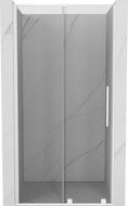 Mexen Velar L Duschabtrennung schiebbar 110 cm, transparent, weiß - 871-110-003-01-20