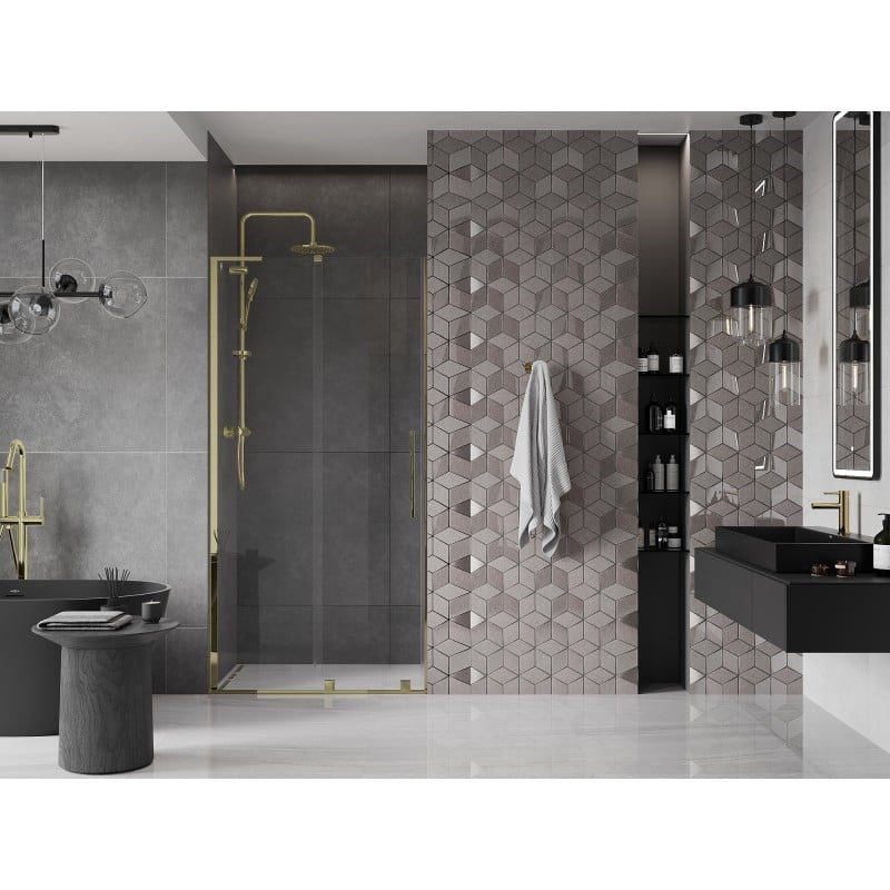Mexen Velar L Schiebetür 110 cm, transparent, gold - 871-110-003-01-50