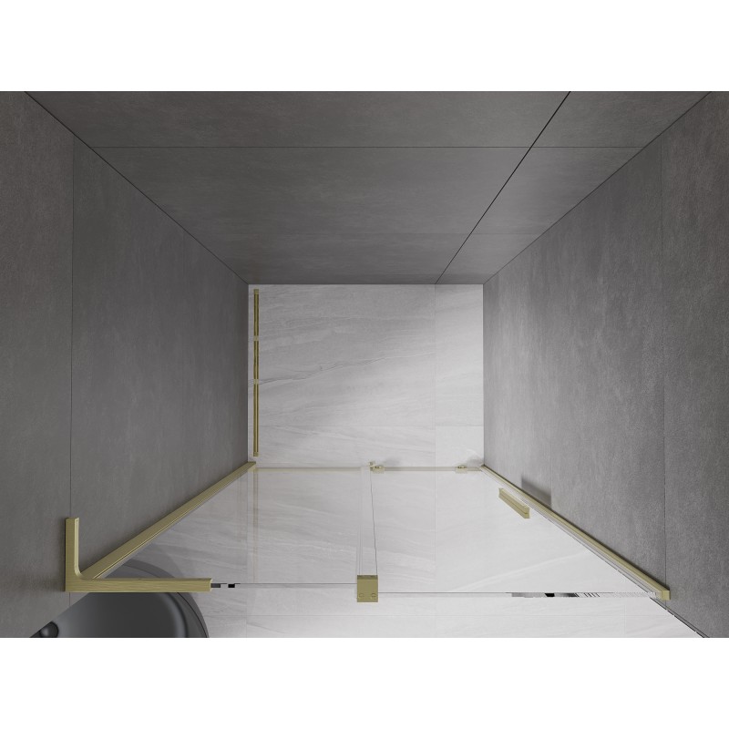 Mexen Velar L Schiebetür Dusche 90 cm, transparent, gebürstet gold - 871-090-003-01-55