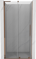 Mexen Velar L Schiebetür Duschabtrennung 120 cm, transparent, Roségold - 871-120-003-01-60