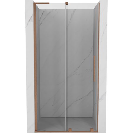 Mexen Velar L Duschschiebetür 90 cm, transparent, gebürstetes Kupfer - 871-090-003-01-65