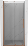 Mexen Velar L Duschschiebetür 90 cm, transparent, gebürstetes Kupfer - 871-090-003-01-65