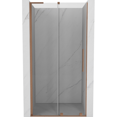 Mexen Velar L Schiebetür Dusch 100 cm, transparent, gebürstetes Kupfer - 871-100-003-01-65
