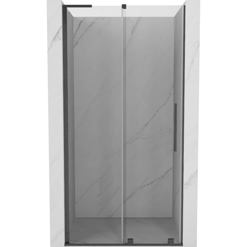 Mexen Velar L Duschschiebetür 90 cm, transparent, gebürstetes Gun Gray - 871-090-003-01-66