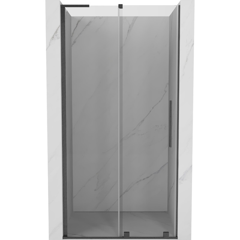 Mexen Velar L Schiebetüren für die Dusche 90 cm, transparent, gebürstet, Gun Gray - 871-090-003-01-66