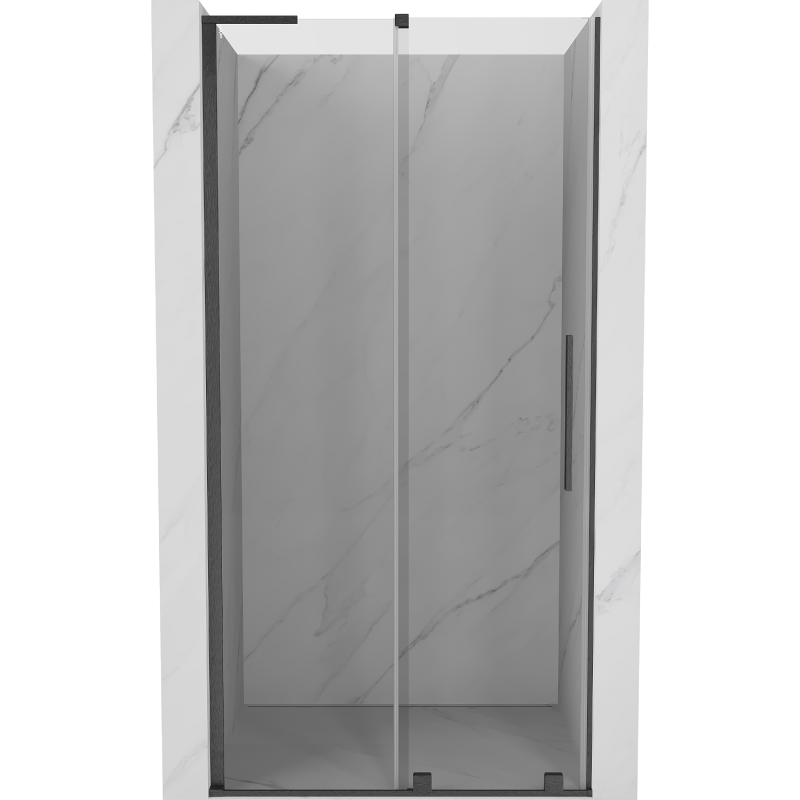 Mexen Velar L Duschschiebetür 100 cm, transparent, gebürstetes Gun Gray - 871-100-003-01-66