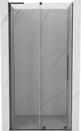 Mexen Velar L Duschschiebetür 100 cm, transparent, gebürstetes Gun Gray - 871-100-003-01-66