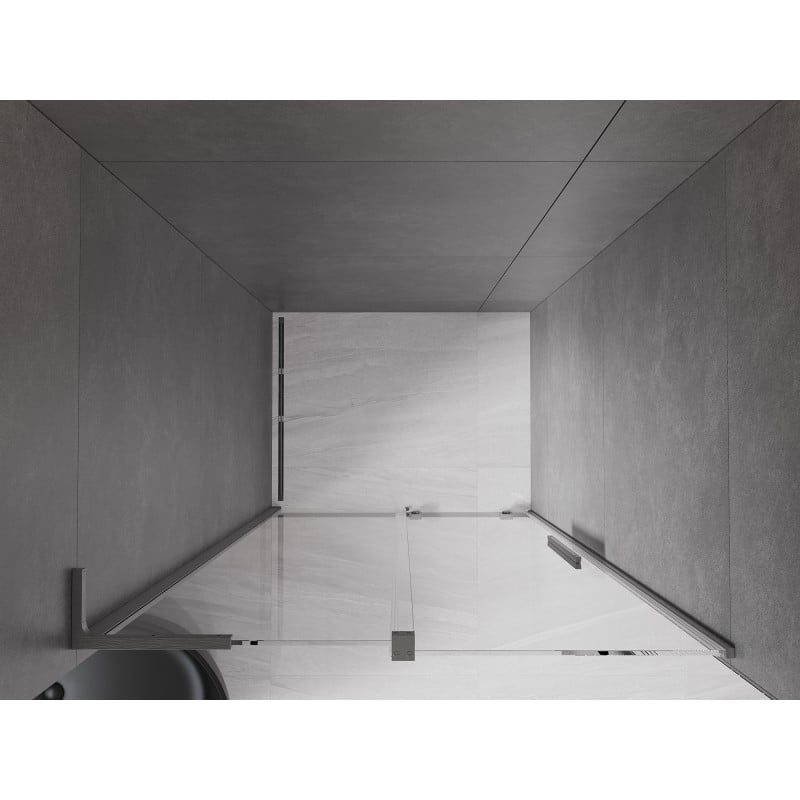 Mexen Velar L Duschschiebetür 100 cm, transparent, gebürstetes Gun Gray - 871-100-003-01-66