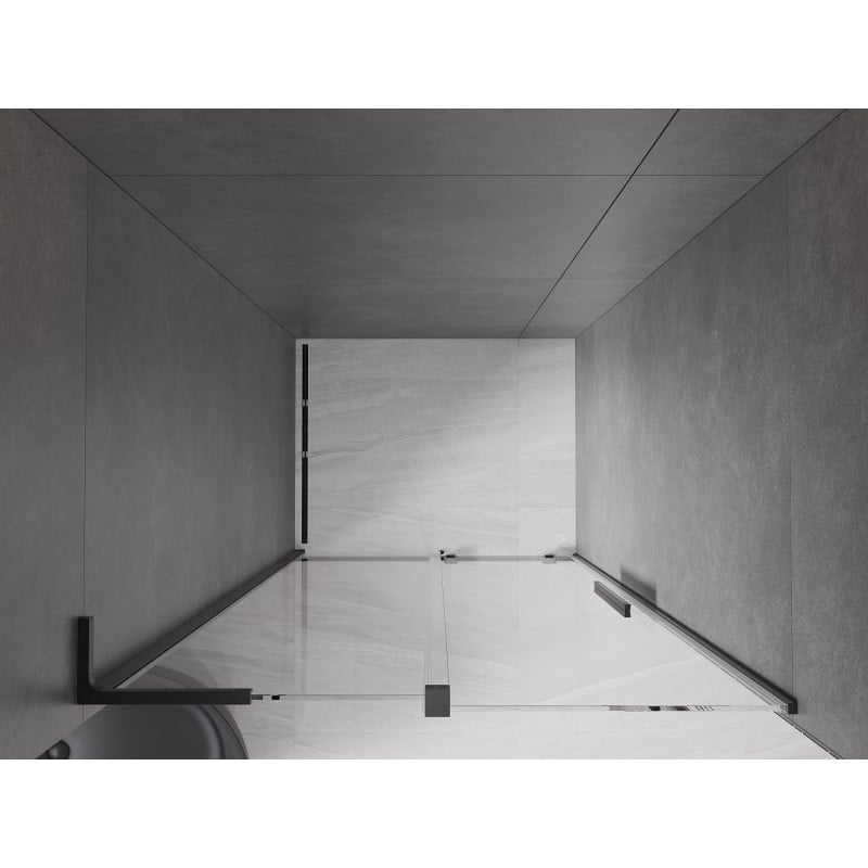 Mexen Velar L Schiebetüren 120 cm, transparent, schwarz - 871-120-003-01-70