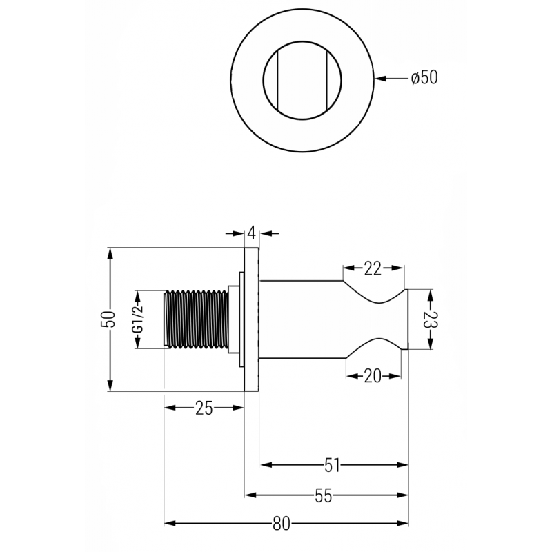 Mexen Kai Duschhalter, Chrom - 79351-00