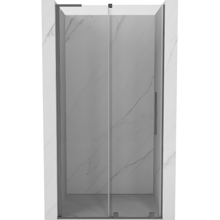 Mexen Velar L Schiebetür für Dusche 90 cm, transparent, Gun Metal - 871-090-003-01-95