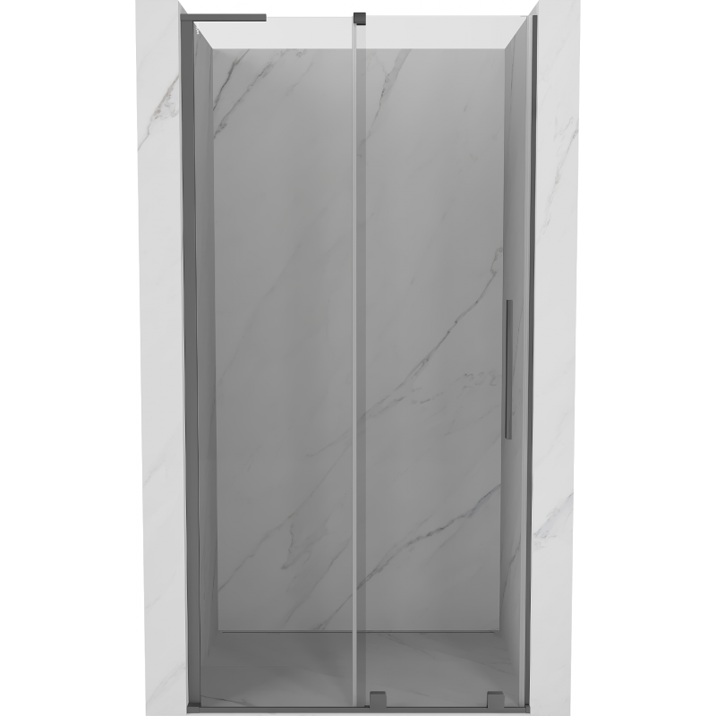 Mexen Velar L Schiebetür für Dusche 110 cm, transparent, Gun Metal - 871-110-003-01-95
