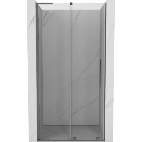 Mexen Velar L Schiebetür-Duschabtrennung 120 cm, transparent, Gun Metal - 871-120-003-01-95