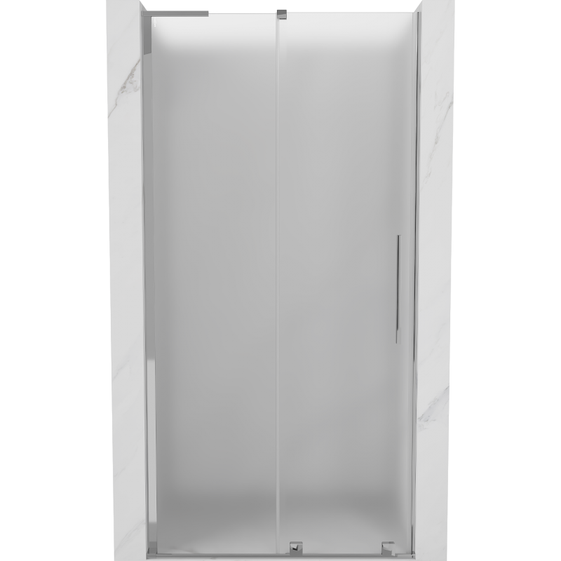 Mexen Velar L Duschabtrennung Schiebetür 110 cm, Mattglas, Chrom - 871-110-003-31-01