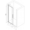 Mexen Velar L Duschabtrennung Schiebetür 110 cm, Mattglas, Chrom - 871-110-003-31-01