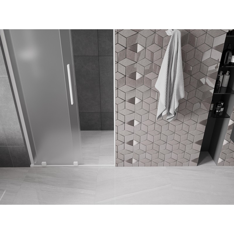 Mexen Velar L Schiebetür für Dusche 90 cm, satiniert, weiß - 871-090-003-31-20