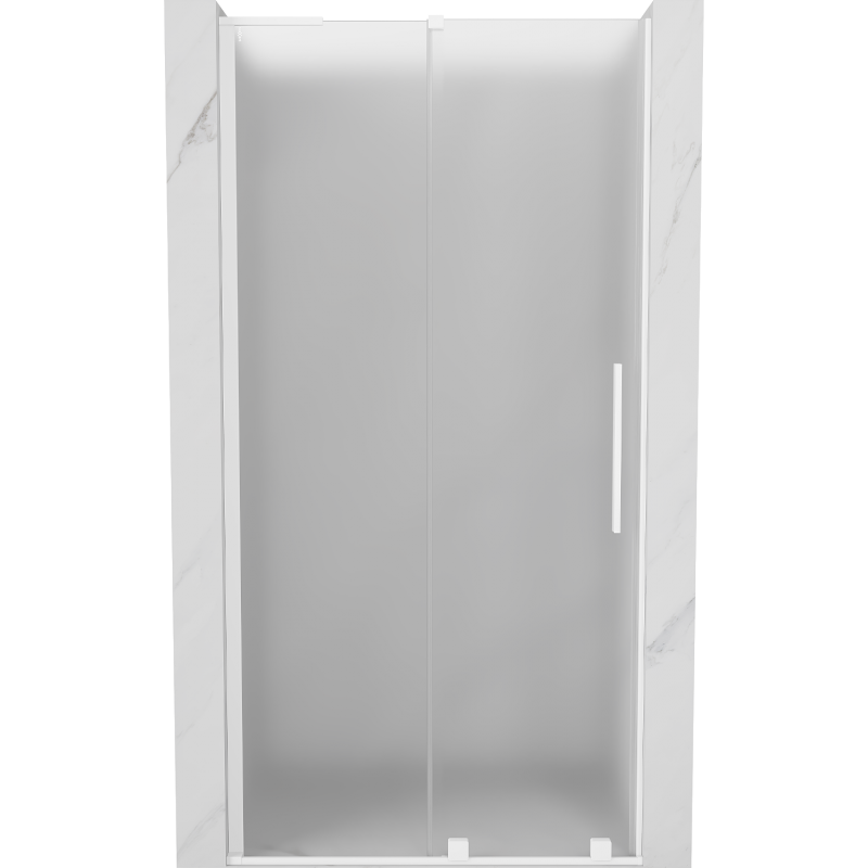 Mexen Velar L Schiebetür Dusche 100 cm, Mattglas, Weiß - 871-100-003-31-20