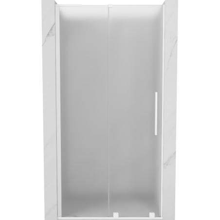 Mexen Velar L Schiebetür Dusche 100 cm, Mattglas, Weiß - 871-100-003-31-20
