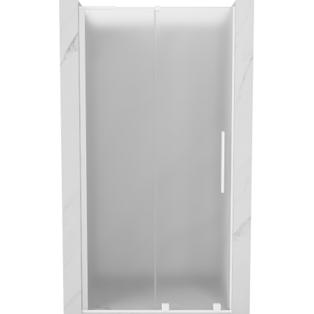 Mexen Velar L Duschschiebetür 120 cm, Frostglas, weiß - 871-120-003-31-20
