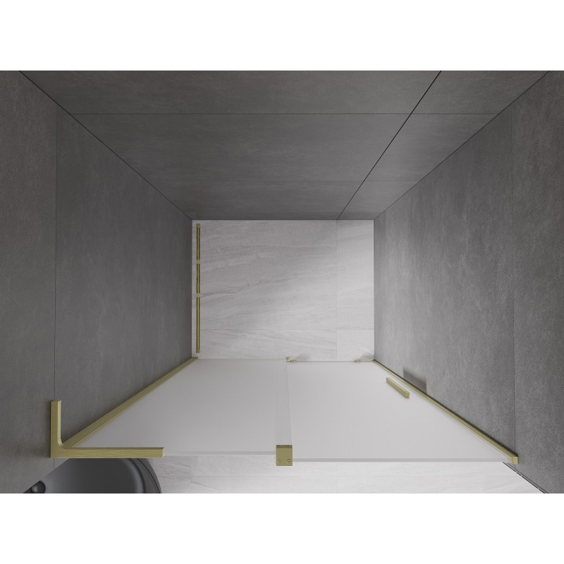 Mexen Velar L 90 cm Schiebetür für die Dusche, matt, gebürstetes Gold - 871-090-003-31-55
