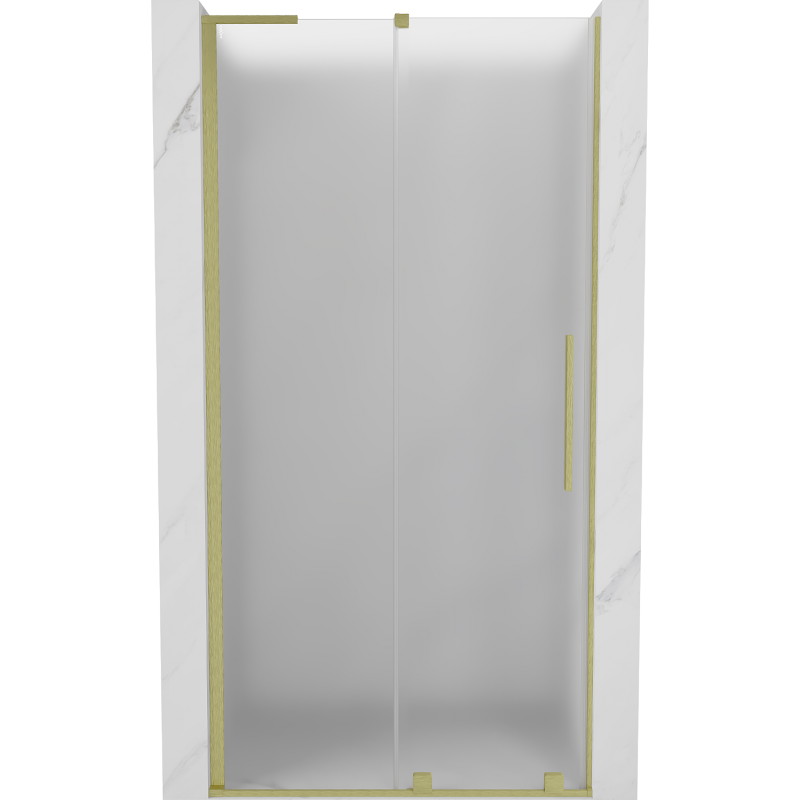 Mexen Velar L Duschschiebetür 110 cm, mattiert, gebürstetes Gold - 871-110-003-31-55