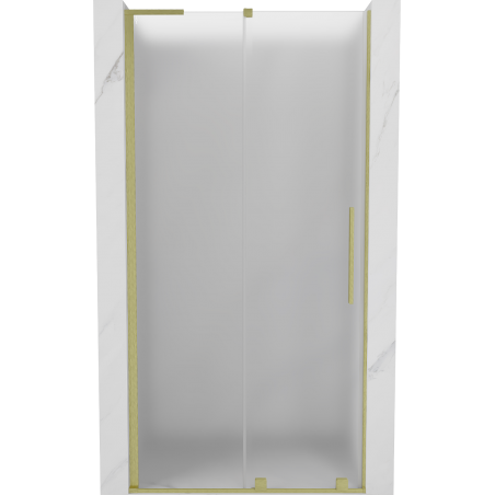 Mexen Velar L Duschschiebetür 110 cm, mattiert, gebürstetes Gold - 871-110-003-31-55