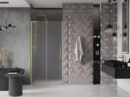 Mexen Velar L Schiebetüren für die Dusche 100 cm, mattiert, gold gebürstet - 871-100-003-31-55