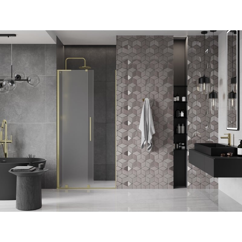 Mexen Velar L Schiebetüren für die Dusche 100 cm, mattiert, gold gebürstet - 871-100-003-31-55