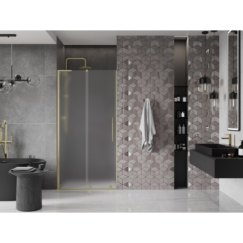 Mexen Velar L Schiebetüren 120 cm, mattiert, gebürstetes Gold - 871-120-003-31-55