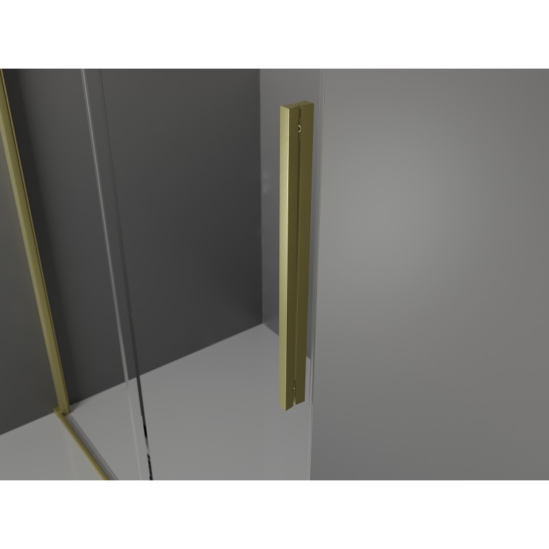 Mexen Velar L Duschschiebetür 110 cm, mattiert, gebürstetes Gold - 871-110-003-31-55
